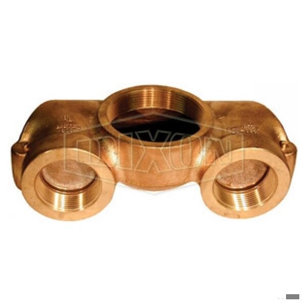 The Right Connection 23-393 Concealed Reversible Angle Siamese Body, 2 2-1/2 x 4 in Nominal, Brass